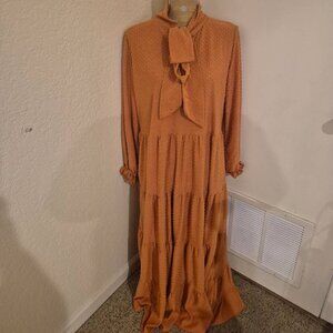 Elegant Orange Maxi Dress